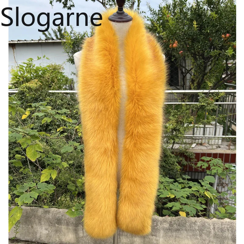 American 180cm Super Long Faux Fox Fur Scarf Winter Women Cosplay Warm Fashion Neck Decor Fluffy Shawl Wrap Luxury Furry Scarves