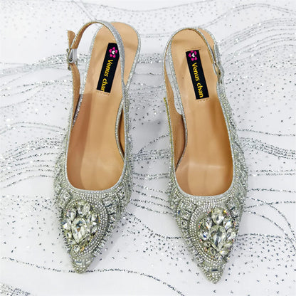 Venus Chan 2026 Olive Green Italian Butterfly Design Pointed Toe Slingback Sandals with Matching Bag - Elegant Set Perfect