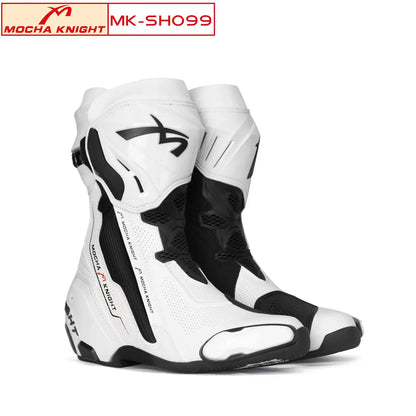 2025 New BENKIA Mocha Motorcycle Long Boots CE Certification BotasTrack Racing Shoe vInternal External Dual Boots TPU Protection