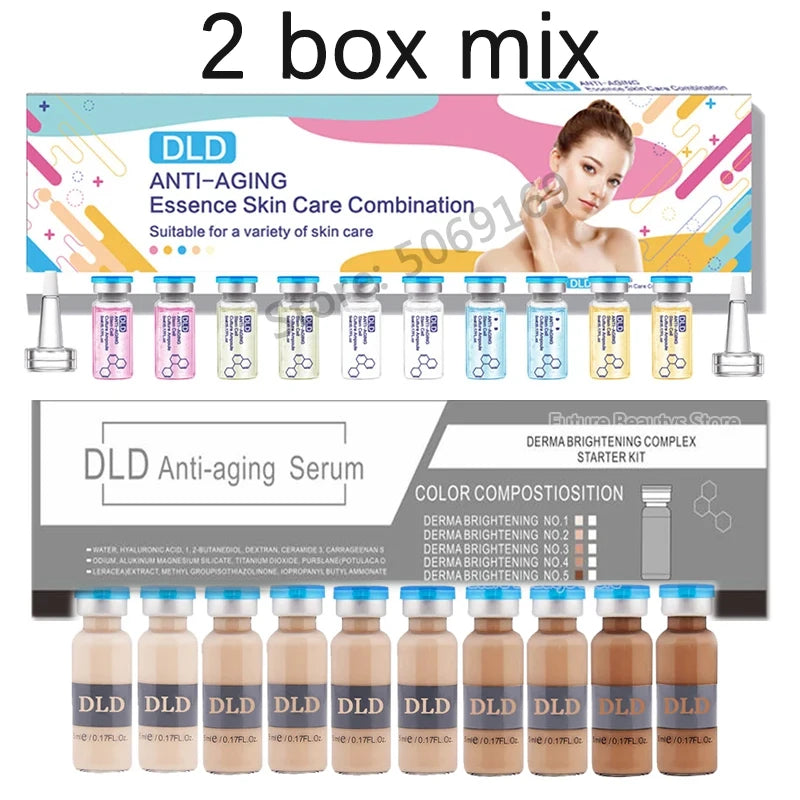 5ml Hyaluronic Acid Peptide Facial Serum BB Cream Glow Ampoule Kit Niacinamide Moisturizing Hydration Skin Rejuvenation Beauty