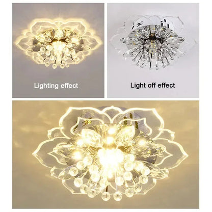 LED Lotus Glass Corridor Ceiling Lights porch Hallway Plastic Leaves Ceiling Lamps Living Room Balcony Ceiling fixtures