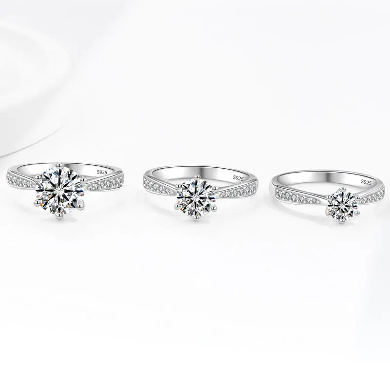 BJXMOSO Real Moissanite 925 Sterling Silver Couple Ring for Women Man Wedding Jewelry Engagement Imitation Diamond Fashion Gifts