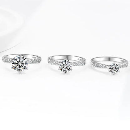 BJXMOSO Real Moissanite 925 Sterling Silver Couple Ring for Women Man Wedding Jewelry Engagement Imitation Diamond Fashion Gifts