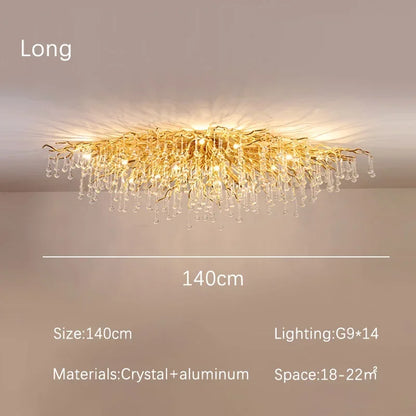 Rectangle Luxury Gold Crystal Chandelier For Dining Living Room Lobby Kitchen Table Modern Lurxy Gold Crystal Celling Chandelier