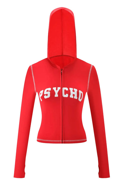 new shoulder letter printed open thread design slim fit hooded zipper short jacket shorts set