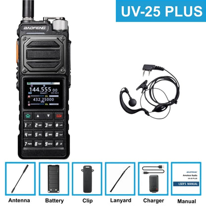 BAOFENG UV-25 Walkie Talkie UV25 Tri-Band Wireless Frequency NOAA Type-C Charger AM Long Range Ham Portable Two Way Radio