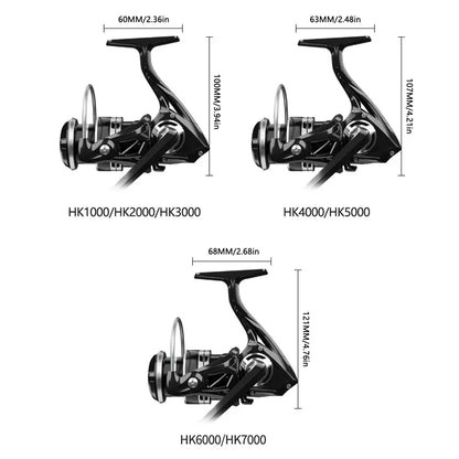 Professional 1000-7000 Series Spinning Reel,Fresh and Saltwater Spinning Fishing Reel,26 LBS Max Drag,5.2:1 Gear Ratio