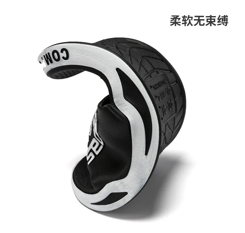 Men's Letter Print Slide Sandals Color Block Thick Sole Sport Slippers 2026