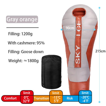 Waterproof Camping Sleeping Bag Winter Goose Down Ultralight Warm Dleeping Bag Portable Outdoor Hiking Travel Down Dleeping Bags