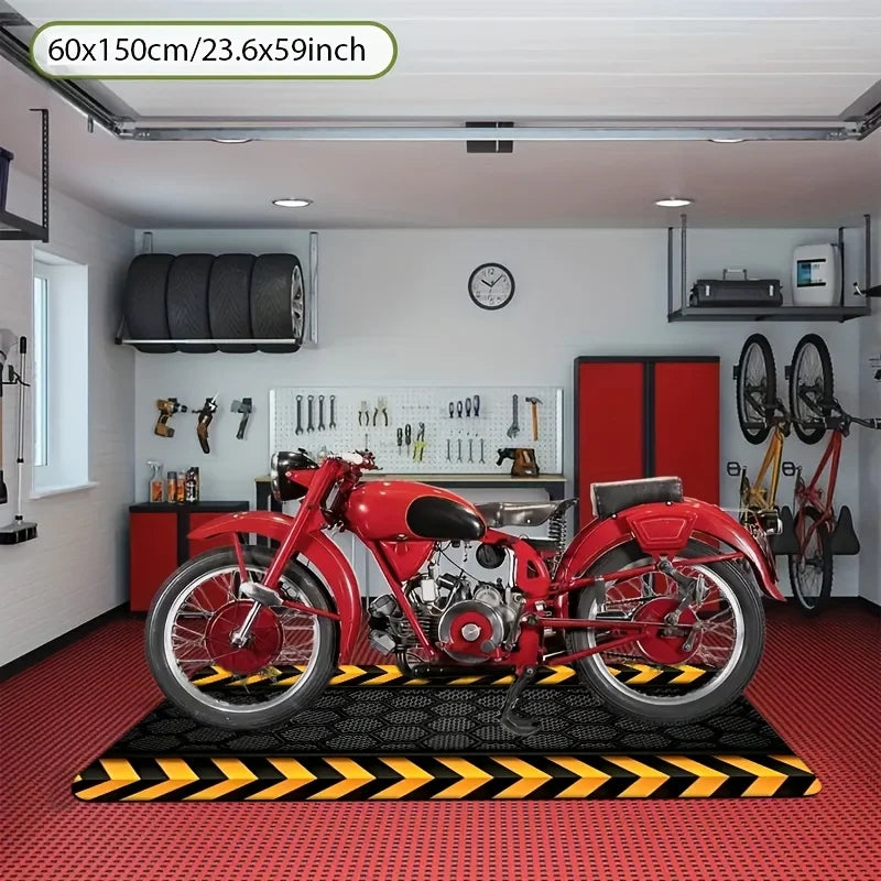 VIKAMA Long Runner Rug, Anti-Slip Motorcycle Mat, Indoor/Outdoor Use, Easy to Clean, Ideal for Racing Motorcycles