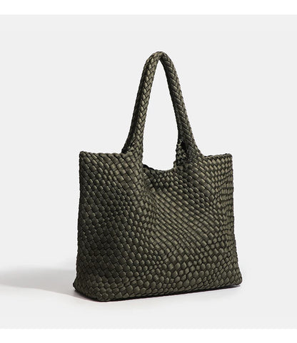 Large size women's tote bag Women's fashion bags 2024 Hot product Neoprene material women's hand-woven bag Large volume Tote bag