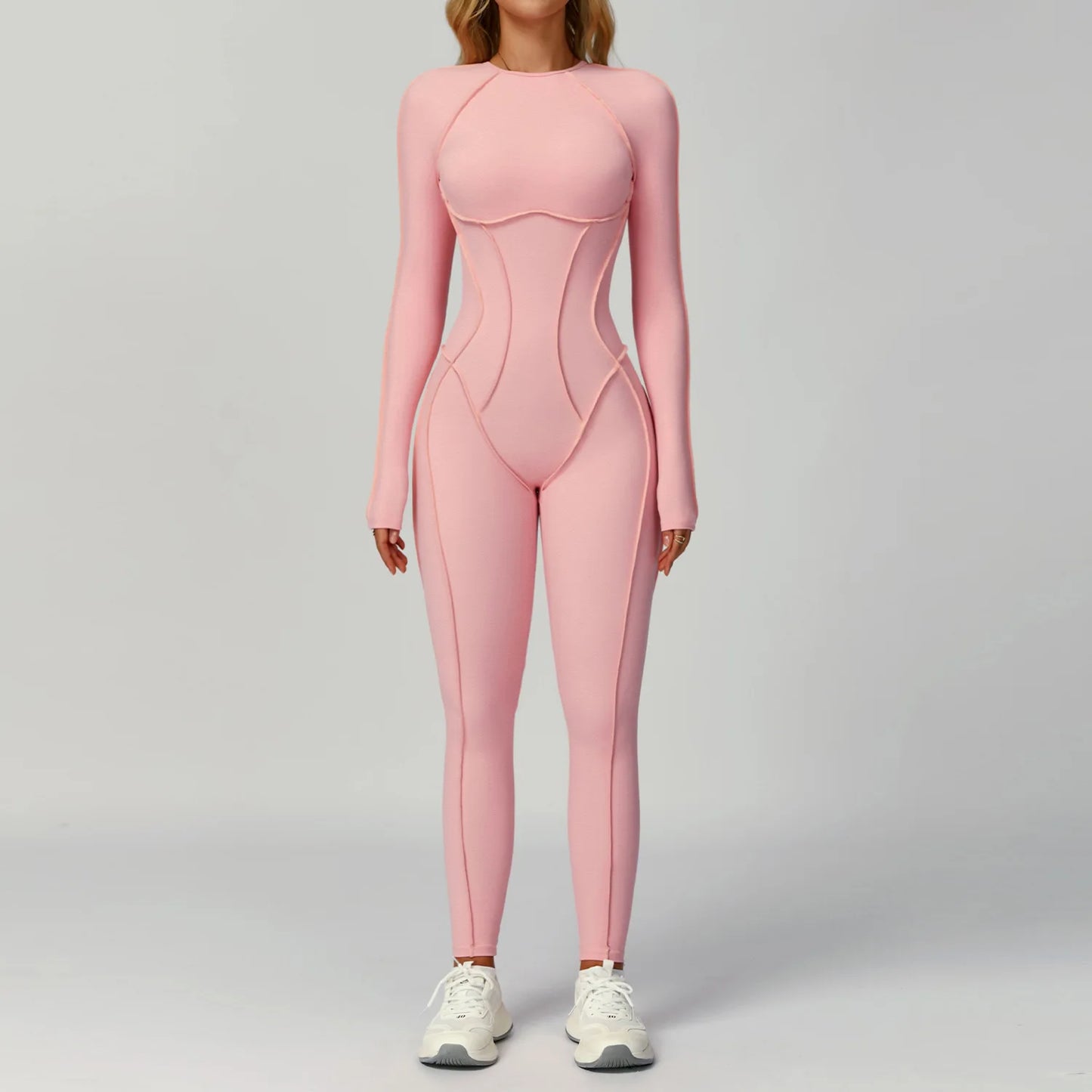 Sexy Hollow Back Long Sleeve Yoga Jumpsuit Women Quick Dry One-piece Yoga Suit Gym Training Leggings Playsuit Slim Fit Bodysuits