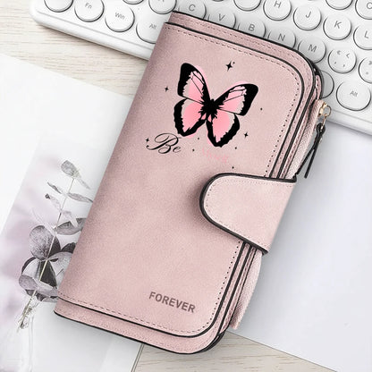 Heart-Shaped Animal Paw Butterfly Print Design Women Wallets Card Coin Wallet for Girls Purse ID Wallets Female Coin Purse Gift