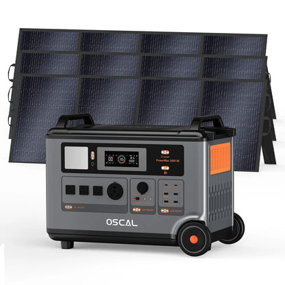 OSCAL PowerMax 3600SE Portable Power Station, 3600Wh LiFePO4 Battery, Solar Generator optional 400W Solar Panel, 3600W (Surge 7200W) Fast charging Home Backup Battery, Power Supply for Camping, RV