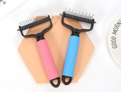 Dog Comb Knife Dogs Combs Double-sided Pet Hair Remover Stainless Steel Dog Brush for Hair Knot Cleaning Dogs Brush Pet Products