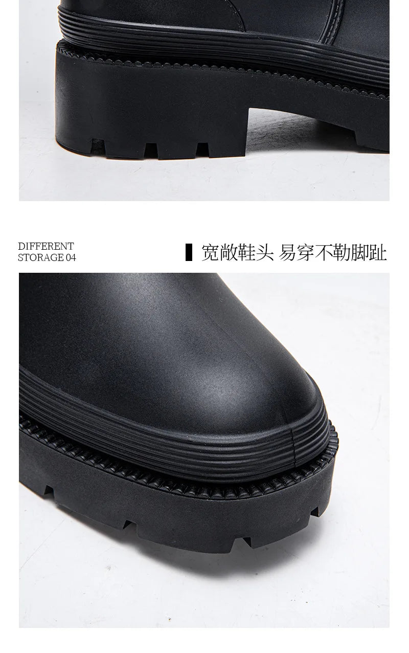 2026 Fashion Ladies High Top Waterproof Rain Boots Non-slip Wear-resistant Rubber Boots Outdoor Long Tube Rain Shoes For Women