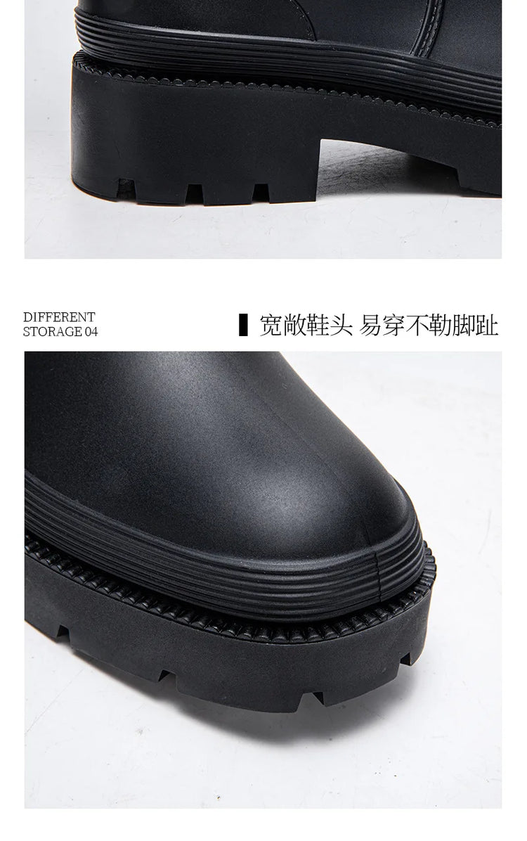 2026 Fashion Ladies High Top Waterproof Rain Boots Non-slip Wear-resistant Rubber Boots Outdoor Long Tube Rain Shoes For Women