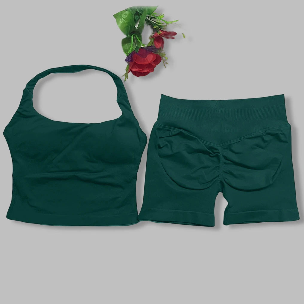 two pieces yoga outfits DF impact gym clothing fitness pants set DFNNYE woman Halter Top sports leggings Gym workout sets