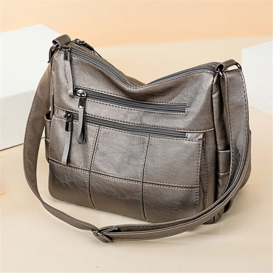 2 Layers Genuine Brand Leather Shoulder Messenger Luxury Handbags Women Bags Designer High Quality Crossbody Bags for Women Sac