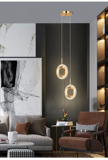 Nordic Ring LED Pendant Lights Indoor Hanging Lamp Room Decor For Bedside Bedroom Living Room Modern Pendant Lamp