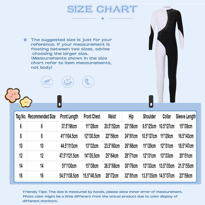 Kids Girls Long Sleeve Gymnastics Leotard Bodysuit Teens Gymnastics Jumpsuit for Girl Children Ballet Dance Costume Dancewear