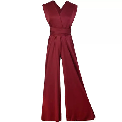 Elegant Palazzo Jumpsuit for Bridesmaids Multiway Convertible Jumpsuit Formal Multi Wrap Wedding Dress Cocktail Floor Jumpsuits