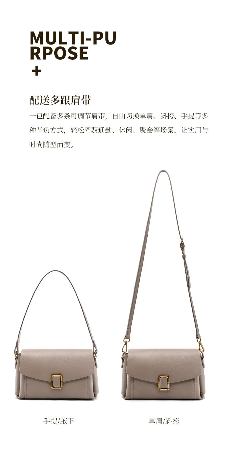 Women's Genuine Grade Cow  Leather Shoulder Crossbody Purse Bag Luxury Designer Ladies Underarm Bag Female Small Square Bag New