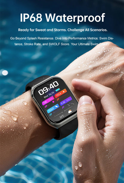 New Smart Watch Man 1000mAh Long Standby Outdoor Smartwatch Men IP68 Waterproof Heart Rate Sport BT Call Big Battery Smart Watch