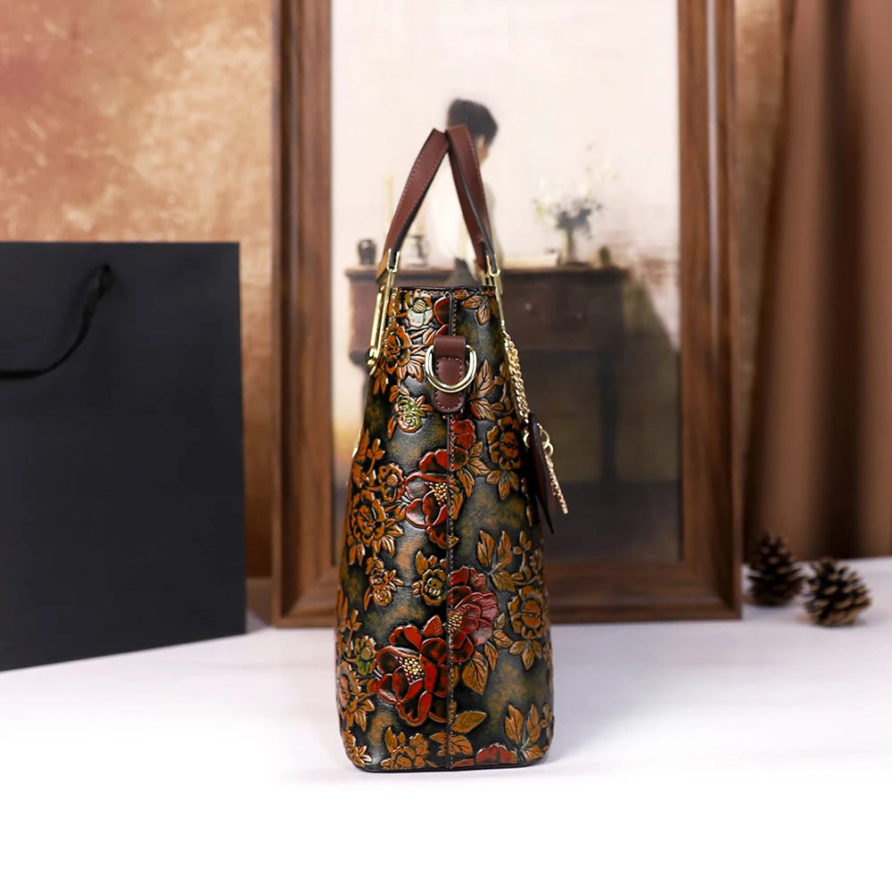 2025 New Retro Luxury Large Capacity Handbag Women's Shoulder Crossbody Bag for Middle-Aged Ladies Mom Bag Elegant Style