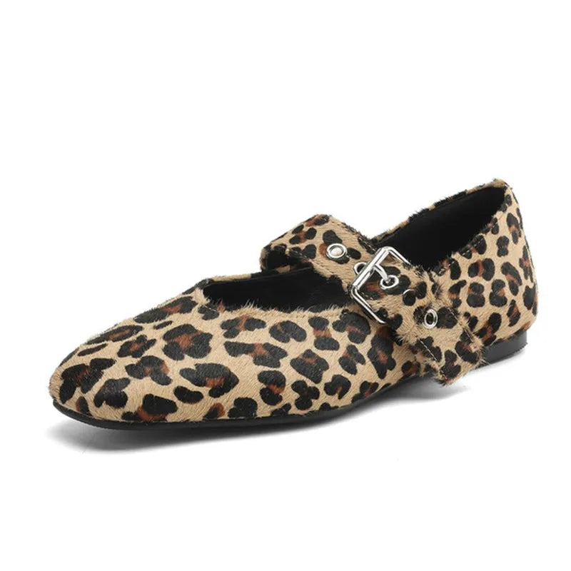 DIMANYU Flat Shoes Women’s 2026 New Buckle Mary Jane Female Shoes Genuine Leather Large Size Ballet Women Loafers