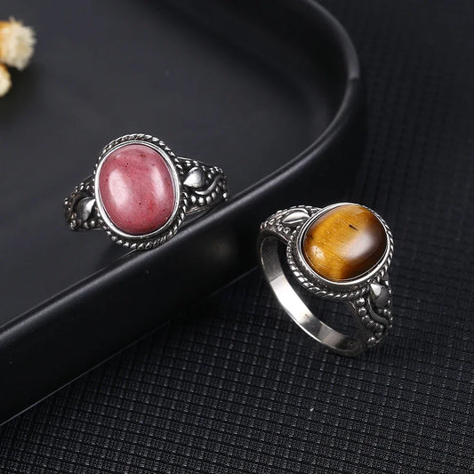 New Fashion 925 Silver Oval High Quality Natural Tiger Eye Rings for Men Women Gifts Trendy Jewelry Wholesale Dropshipping