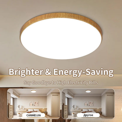 Wood Grain Ceiling Lamp Led Indoor Bathroom Lamps 220V Panel Led Kitchen Lighting for Living Room Waterproof IP44 Ceiling Lights
