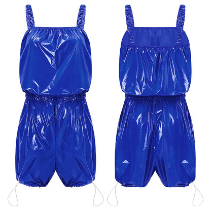 Womens Waterproof Diaper Cover Bodysuit Elastic Shoulder Straps and Waistband Drawstring Legs Palysuit Rompers Adaptive Jumpsuit
