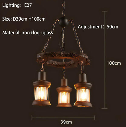 Classical Industrial Iron LED Wheel Pendant lights Metallic lustre Hanging Lamps Bar decoration Suspend Lamps Cafe Pendend Lamps