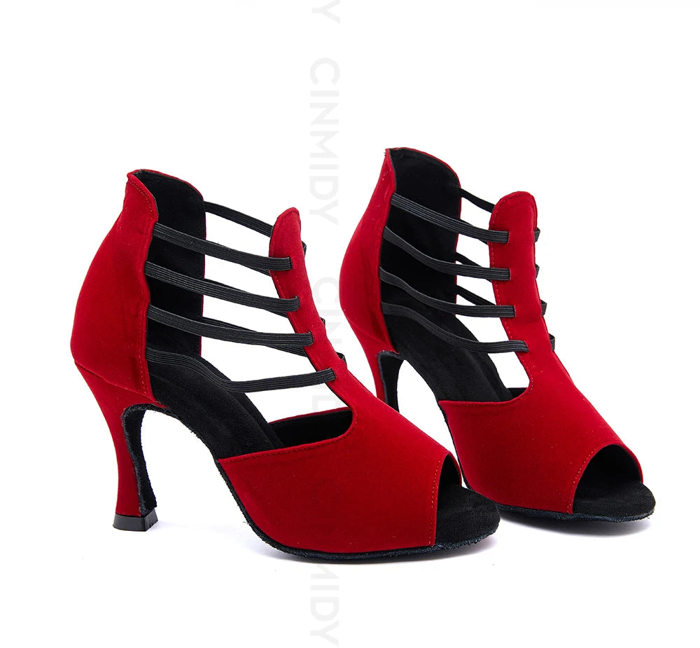 CIDIPAI Women Latin Dance Shoes Ladies Girls High Heels Tango Salsa Dance Shoes Soft Soled Indoor Party Sandals