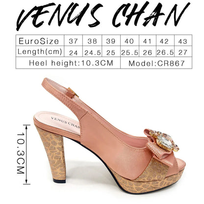 Elegant Women Heels for Party Open Toe Special Material Design Rhinestone Italian Only Sandals and Set to Choose 2024