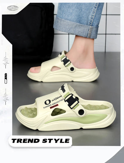 Summer Men's Massage Slippers Outdoor Sandals Beach Comfortable Indoor Slides Water Clogs Casual Shoes Men Women Home Slippers