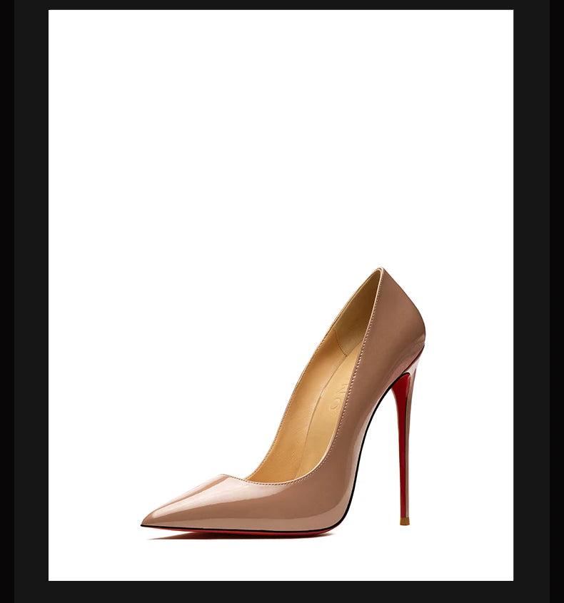 Woman Shoes 2025 Luxury Brand Red sole Pumps Red Bottom Pointed Toe Designer High Heels Party Elegant Fashion Ladies Shoes 12cm