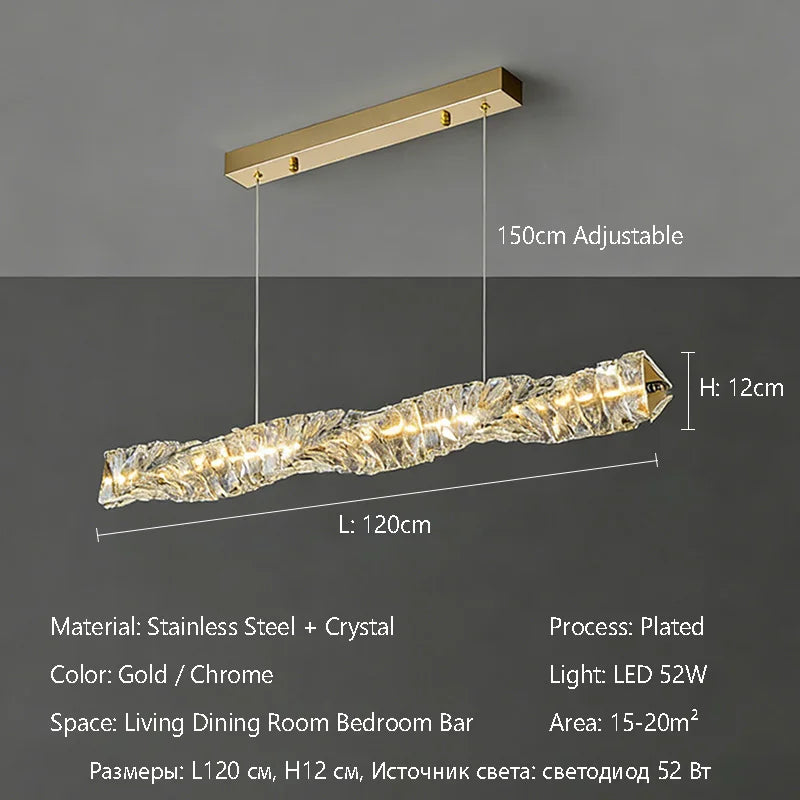 Luxury K9 Crystal Chandelier Dimmable Ceiling LED Pendant Lights Home Living Room Bedroom Indoor Atmosphere Decorative Lighting