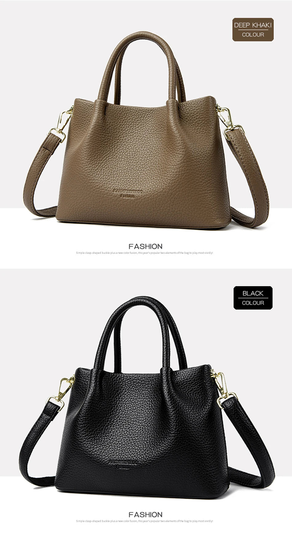 Women Soft Leather Top-Handle Bags Luxury Designer Handbag Solid Color Ladies Shoulder Crossbody Bag And Purse Commuting Sac
