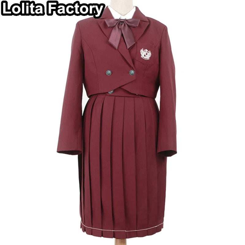 Japanese Women JK Green Blazer Suit skirt coat Harajuku High School Uniform for Students Girl Outwear College Style blazers Suit