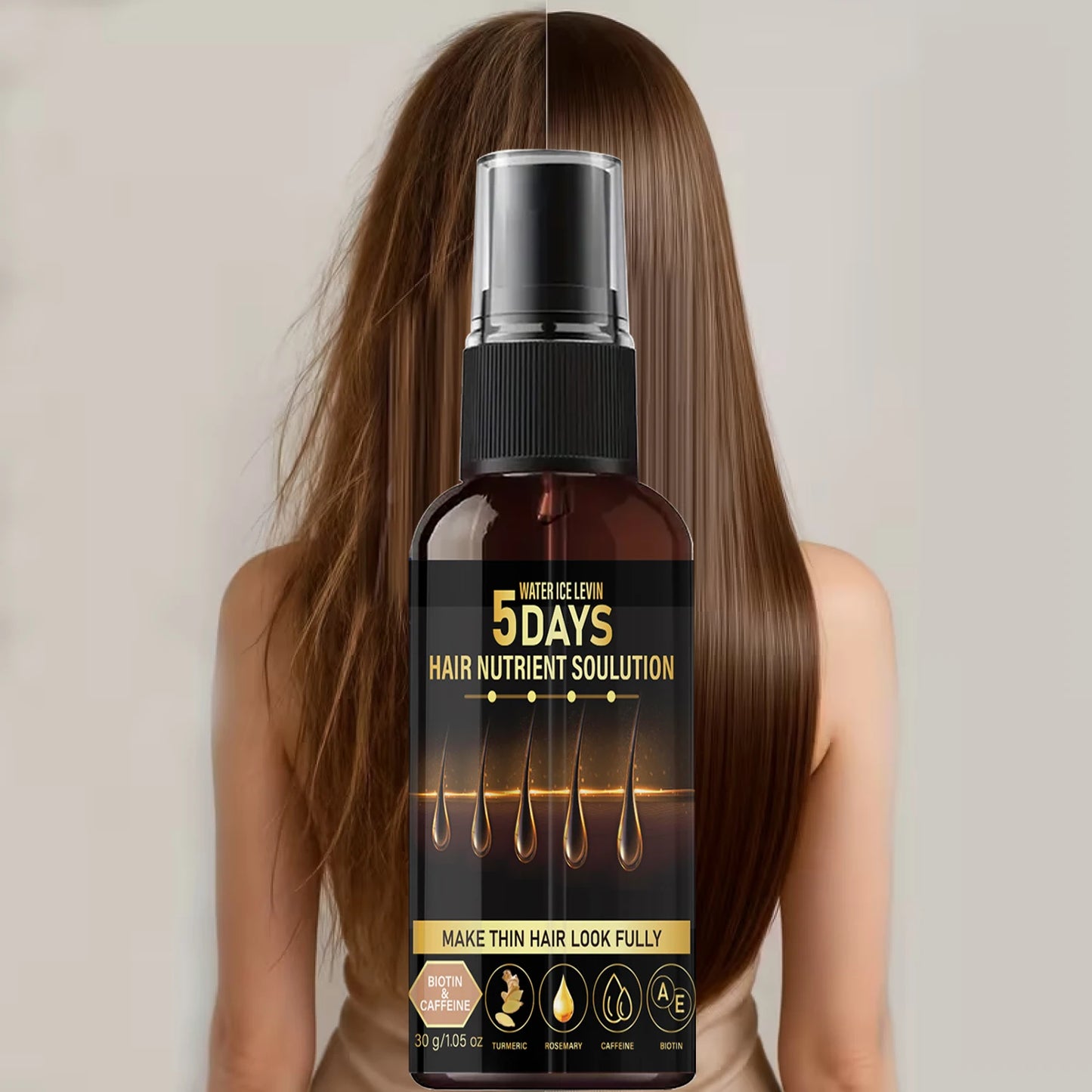 5 Days Hair Growth Oil - Biotin, Caffeine & Rosemary, Nourishing for Thin Hair to Look Fuller