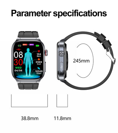 AMOLED Smart Watch ET588 Bluetooth Calling Sports Fitness Tracker Wristwatch ECG Health Monitoring SOS Men Women Smartwatch