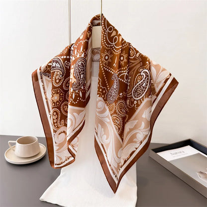 70*70cm Zebra Stripes Print Head Scarf for Women Silk Square Scarves Foulard Bandana Fashion Decorate Hijab Female Neckerchief