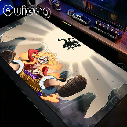 New One Piece Mouse Pad Oversized Computer Keyboard Pads Anime Office Luffy Gear 5 Mousepad E-sports Gaming Table Mat 900x400mm
