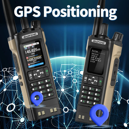BAOFENG UV-32 Walkie Talkie GPS Multi Band 10W Bluetooth Wireless Programming Copy Frequency 1000CH Long Range Ham Two Way Radio