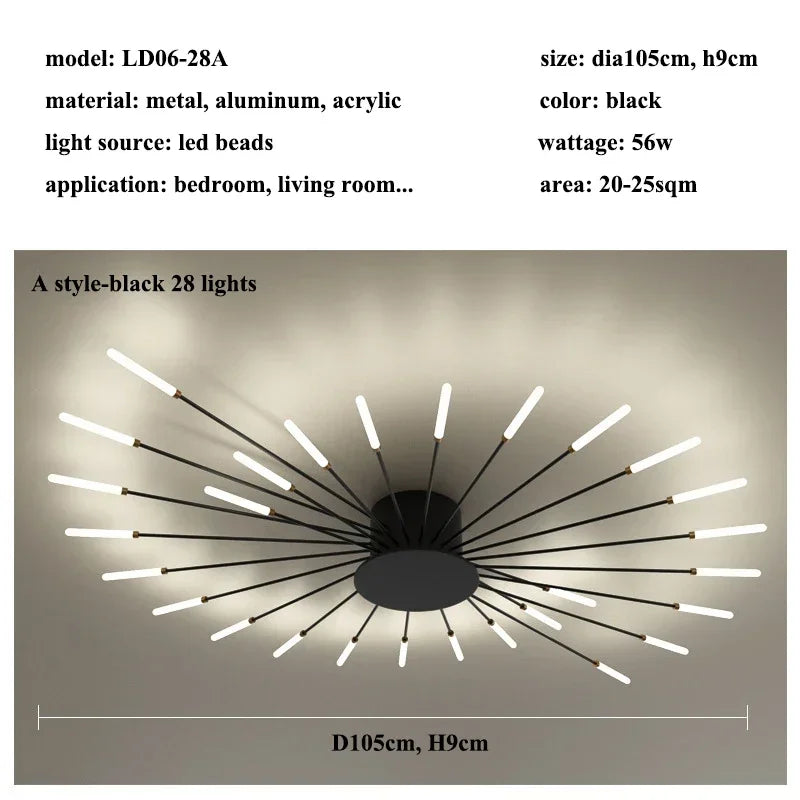 Modern Firework s Led Ceiling Lamp Creativity Living Dining Room Ceiling Chandelier Home Lighting Bedroom Light Luster Luminaire