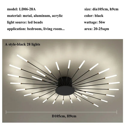 Modern Firework s Led Ceiling Lamp Creativity Living Dining Room Ceiling Chandelier Home Lighting Bedroom Light Luster Luminaire