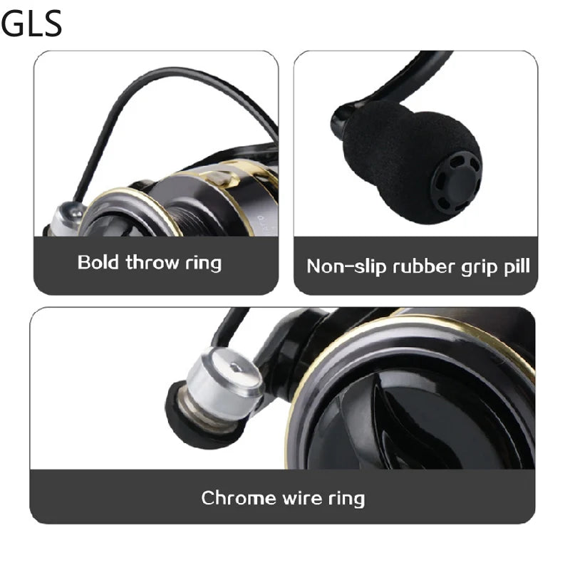 Mini Reel 500/800 Series EVA Grip Ultra Lightweight Fishing Reel 12+1BB High Speed Gear Ratio 5.2:1 Metal Mini Spinning Reel
