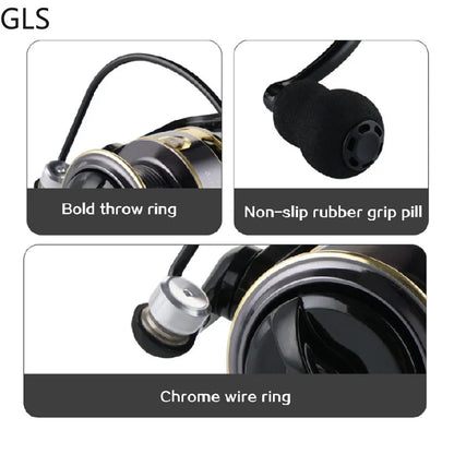 Mini Reel 500/800 Series EVA Grip Ultra Lightweight Fishing Reel 12+1BB High Speed Gear Ratio 5.2:1 Metal Mini Spinning Reel
